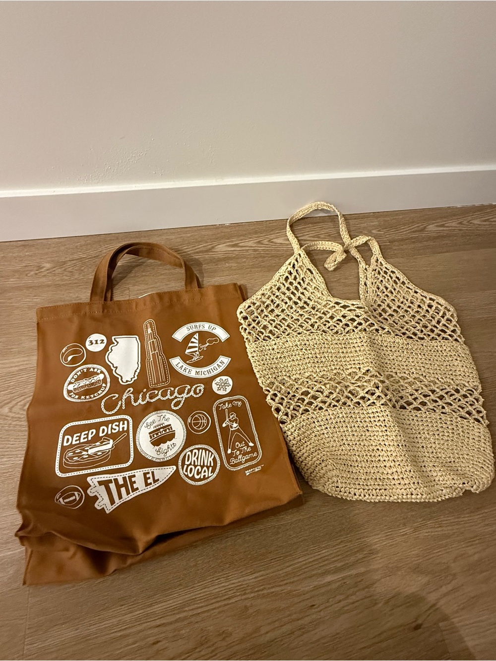 Chicago Graphic Tote Bag - Brown